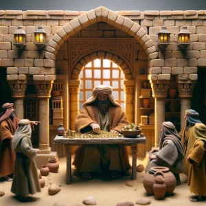 LEGO Biblical scene in ancient Middle Eastern style. INT - ZACCH...