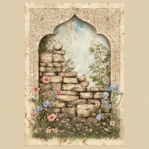 Print-ready junk journal page, A4 portrait full-bleed (≈2480×350...