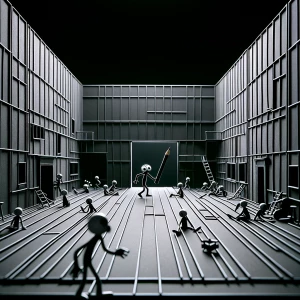 a simple layed-pen moving around a black space