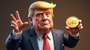 Generate a detailed and lifelike 3D image of Donald Trump holdin...