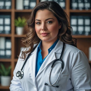 Plus size female doctor