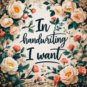 In handwriting i want