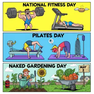 National Fitness Day

Pilates Day

Naked Gardening Day

May 2
(B...