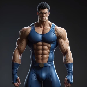 Saitama, Muscular, And wearing a tight bodysuit