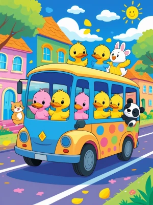 "A joyful and lively scene inspired by the song 'As Rodas do Ôni...