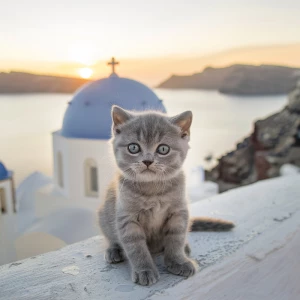Koko the kitten, adorable gray british shorthair kitten with rou...