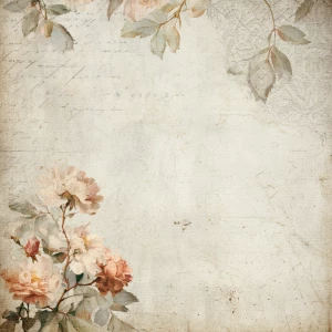 Romantic vintage scrapbook background paper, 12x12 inch printabl...