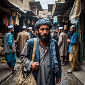 n and Wandering
A tired and worried middle-aged hazarah man with...