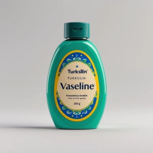 A medium-sized, approximately 200-gram bottle of Vaseline with a...