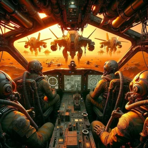 Visualize a scene unfolding in a post-apocalyptic setting where...