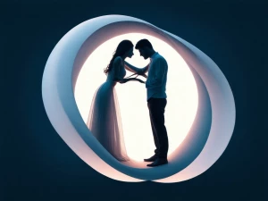 Create an image that vividly illustrates a Möbius strip, perfect...