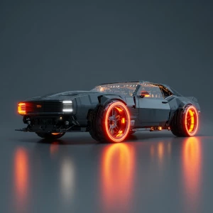 Generate an image of a futuristic muscle car retro vintage Camar...