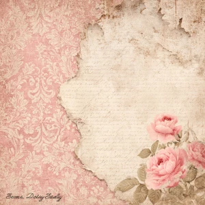 Shabby chic vintage scrapbook background paper, 12x12 inch print...