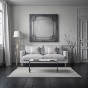 Un tableau toile carré doit être blanche avec un support et le f...