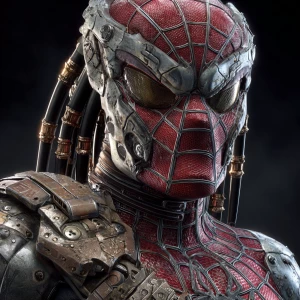 T-800 Spider-Man in the style of Yautja's (Hunter Predator),ultr...