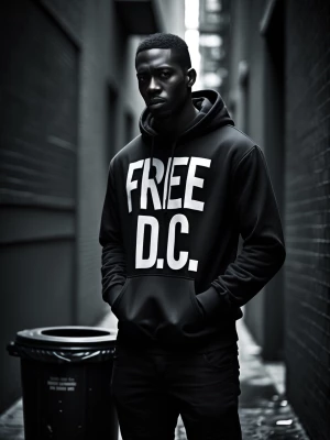 Generate an image of an African American man with a short, taper...