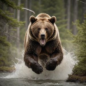 grizzley bear charging