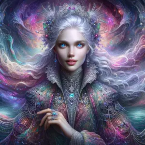 In the midst of a swirling vortex of magenta energy, a mesmerizi...