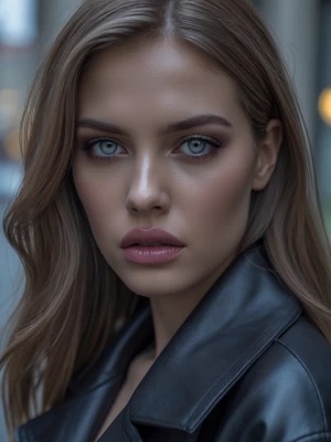 Продолжи фотосессию на городской чуть заснеженной улице ранним у...