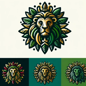 Weed in the form of a lion in the colors of rasta