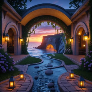 Dreamscapes Mansion - Back View
The rear of the mansion opens to...