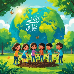 *"A hopeful and bright illustration showing children of differen...