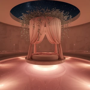 Bedroom 4 – Blush Canopy Nest: A romantic sanctuary of water and...