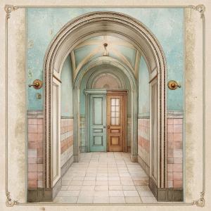 Print-ready junk journal page, A4 portrait full-bleed, 300 DPI....