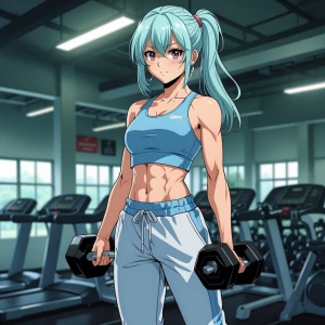Try making anime girls working out in the gym in sweatpants