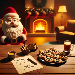 cookies on a table by fireplace with a note to santa make whimsi...