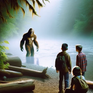 A  humanoid looking hair covered muscular sasquatch approaching...