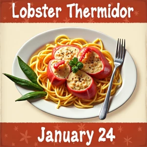 Banner states, 
“National Lobster
Thermidor Day
January 24”;
Rea...
