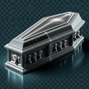 Create a minimalist 3D wireframe model for the experimental and...