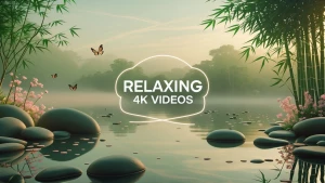 Ultra realistic peaceful zen landscape at golden hour, soft warm...