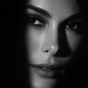 Ultra close-up portrait of Teri Hatcher, actress of Lois & Clark...