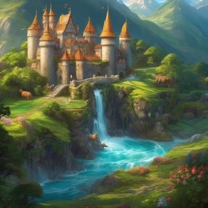 Huge castle with flowing water 🌊 farm