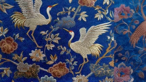 Ornate vintage silk brocade / jacquard textile pattern, elegant...