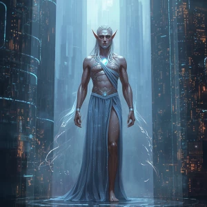 In a world beyond our own, an unearthly timeless elf stands amid...