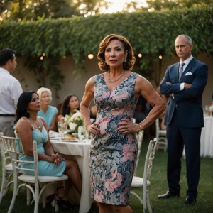 realistic image of  40-year-old buxom transgender woman who rece...