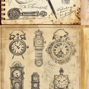 Timepiece Sketches – Left Margin
hand-drawn sketches of Victoria...