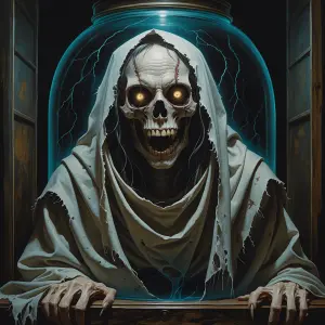 In a chillingly surreal scene, a nightmarish time capsule is dep...