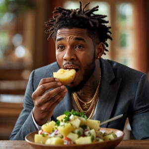 Tyler the creator eatting potato salar