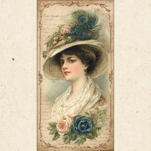 Print-ready shabby-chic tag, ~3×7 in, 300 DPI, sRGB, 3 mm bleed,...