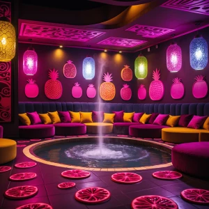 Dragonfruit Lounge
A vibrant lounge bathed in shades of deep mag...