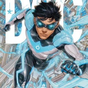 Jorge Jimenez 2025 DC best-selling comic cover style. Full-body...