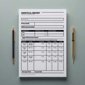 Generate a fake report of the identical prescription stating the...