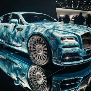 candy blue marble metallic Bugatti w16 mistral with chrome spoke...