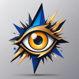 A open eye with a stylized three-pronged lightning bolt prominen...