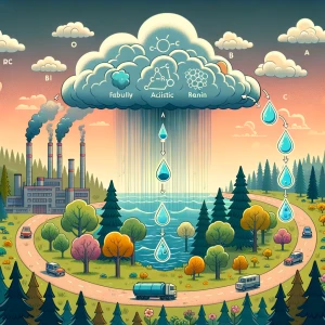 create a video representing the acid rain cycle