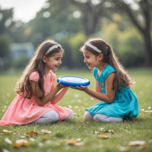 cute girls playing frisbee